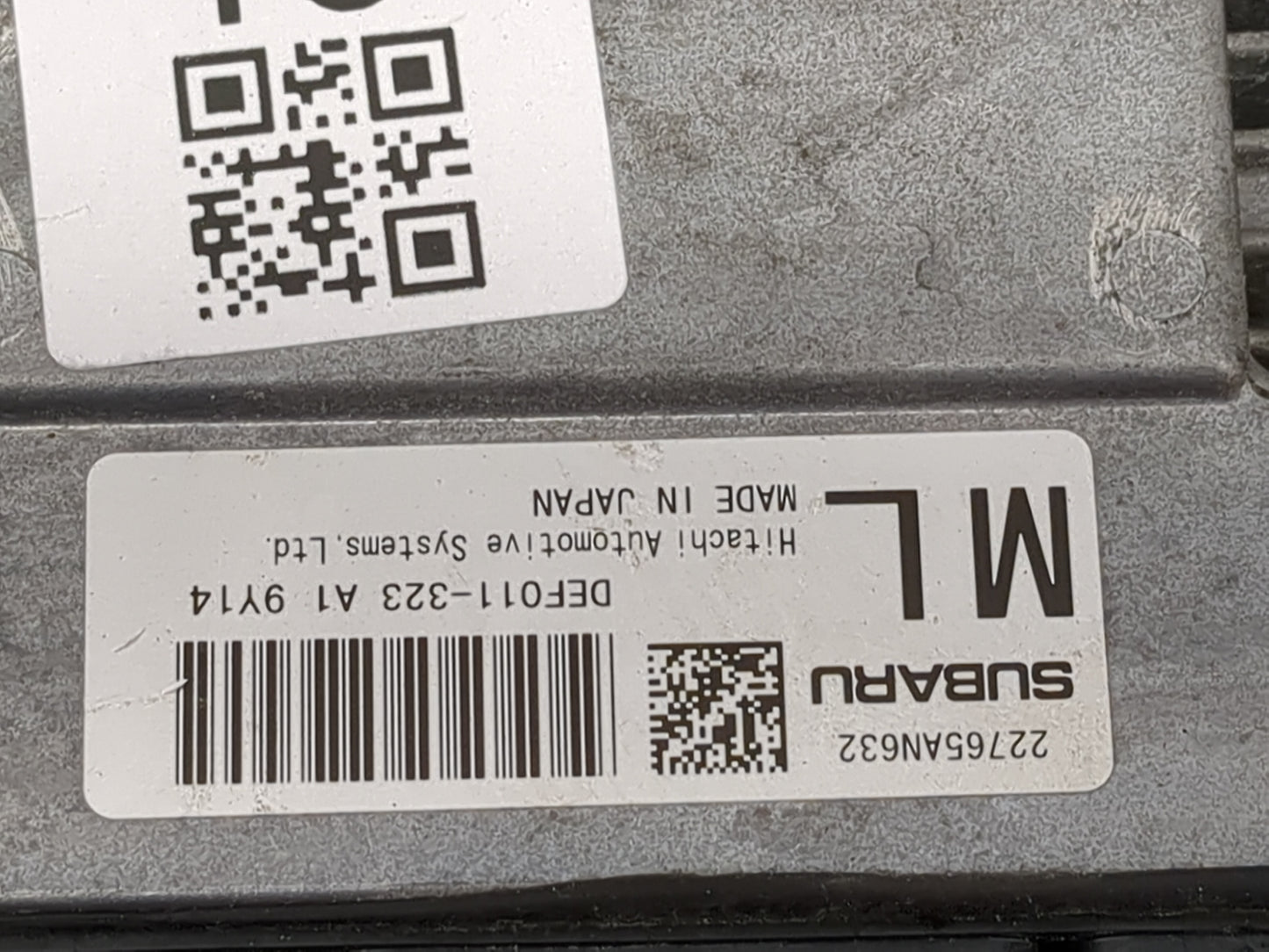 2020 Subaru Wrx PCM Engine Control Computer ECU ECM PCU OEM P/N:22765AN632 DEF011-323 A1 9Y14 Fits OEM Used Auto Parts - Oem