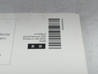 2020 Subaru Wrx Owners Manual Book Guide P/N:A1747BE-B OEM Used Auto Parts - Oemusedautoparts1.com