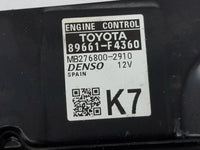 2020 Toyota C-Hr PCM Engine Control Computer ECU ECM PCU OEM P/N:89661-F4360 Fits OEM Used Auto Parts - Oemusedautoparts1.co