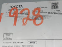 2018-2020 Toyota Camry Radio AM FM Cd Player Receiver Replacement P/N:86140-06D20 AVH-1498, D171G Fits Fits 2018 2019 2020 O