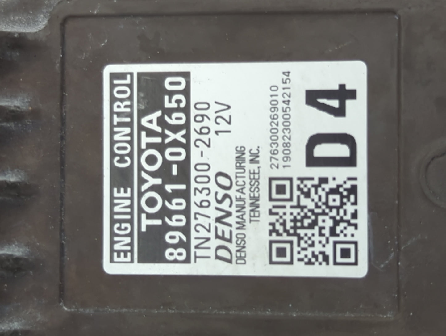 2019-2020 Toyota Camry PCM Engine Control Computer ECU ECM PCU OEM P/N:89661-0X650 TN276300-2690 Fits Fits 2019 2020 OEM Use