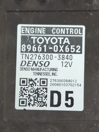 2019-2020 Toyota Camry PCM Engine Control Computer ECU ECM PCU OEM P/N:89661-0X652 TN276300-3840 Fits Fits 2019 2020 OEM Use