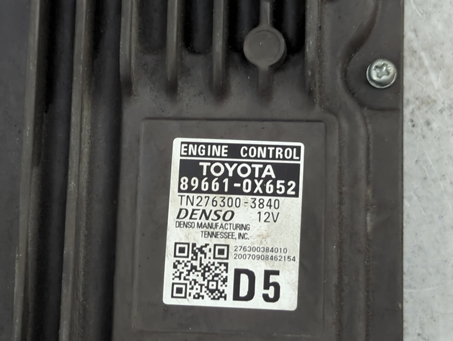 2019-2020 Toyota Camry PCM Engine Control Computer ECU ECM PCU OEM P/N:89661-0X652 TN276300-3840 Fits Fits 2019 2020 OEM Use