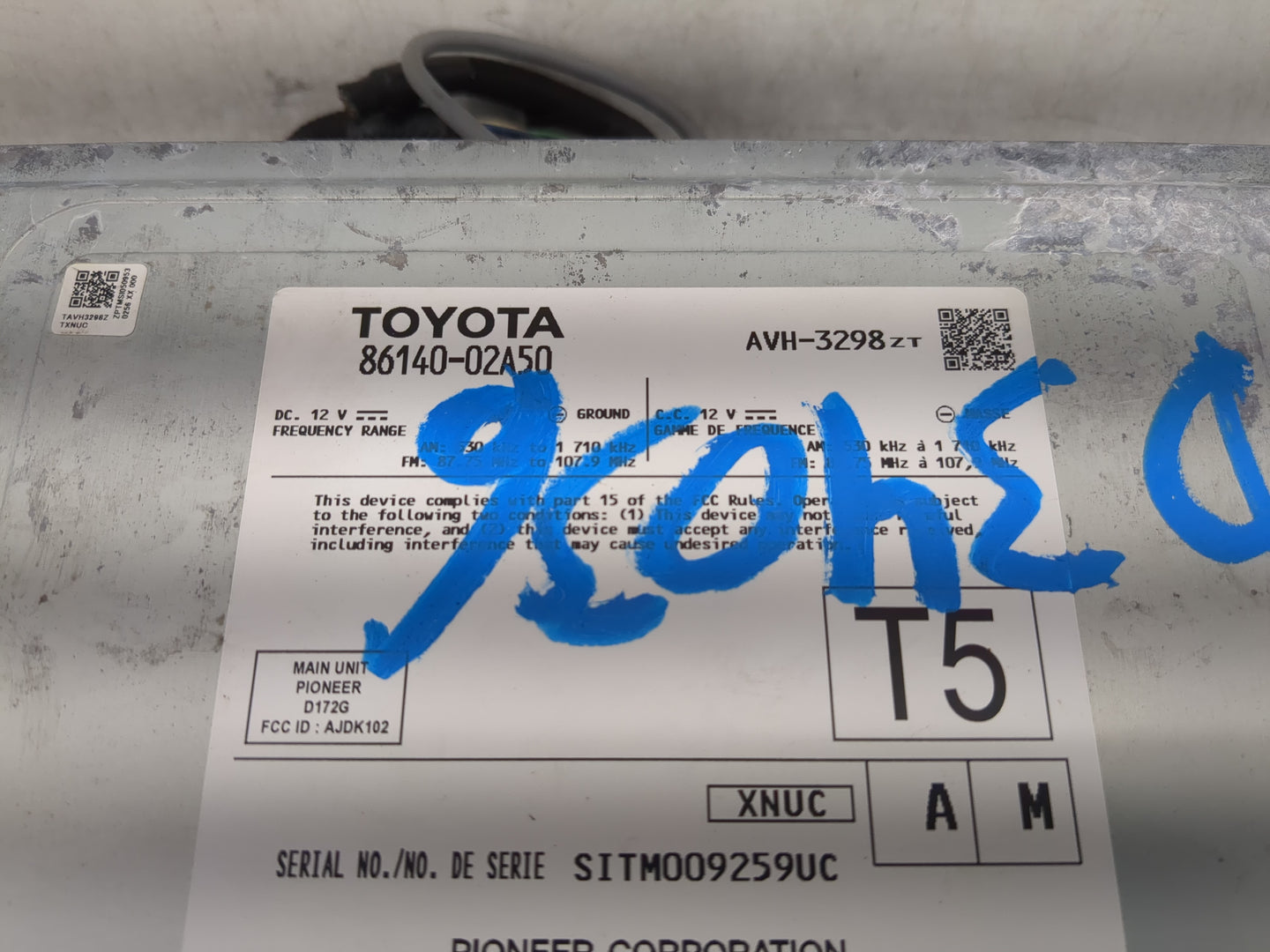 2020 Toyota Corolla Radio AM FM Cd Player Receiver Replacement P/N:86140-02A50 Fits OEM Used Auto Parts - Oemusedautoparts1.