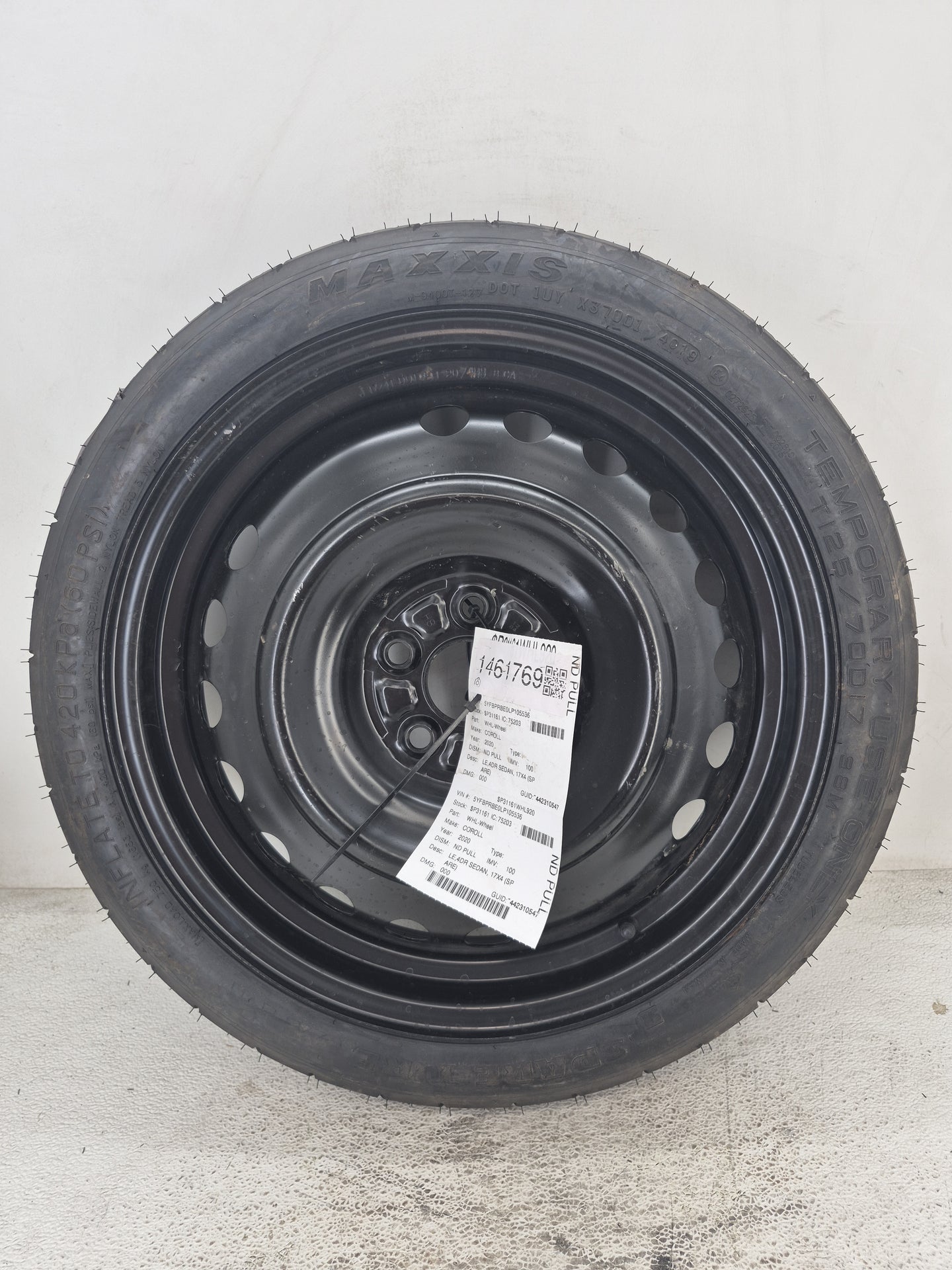 2019-2022 Toyota Corolla Spare Donut Tire Wheel Rim Oem - Oemusedautoparts1.com