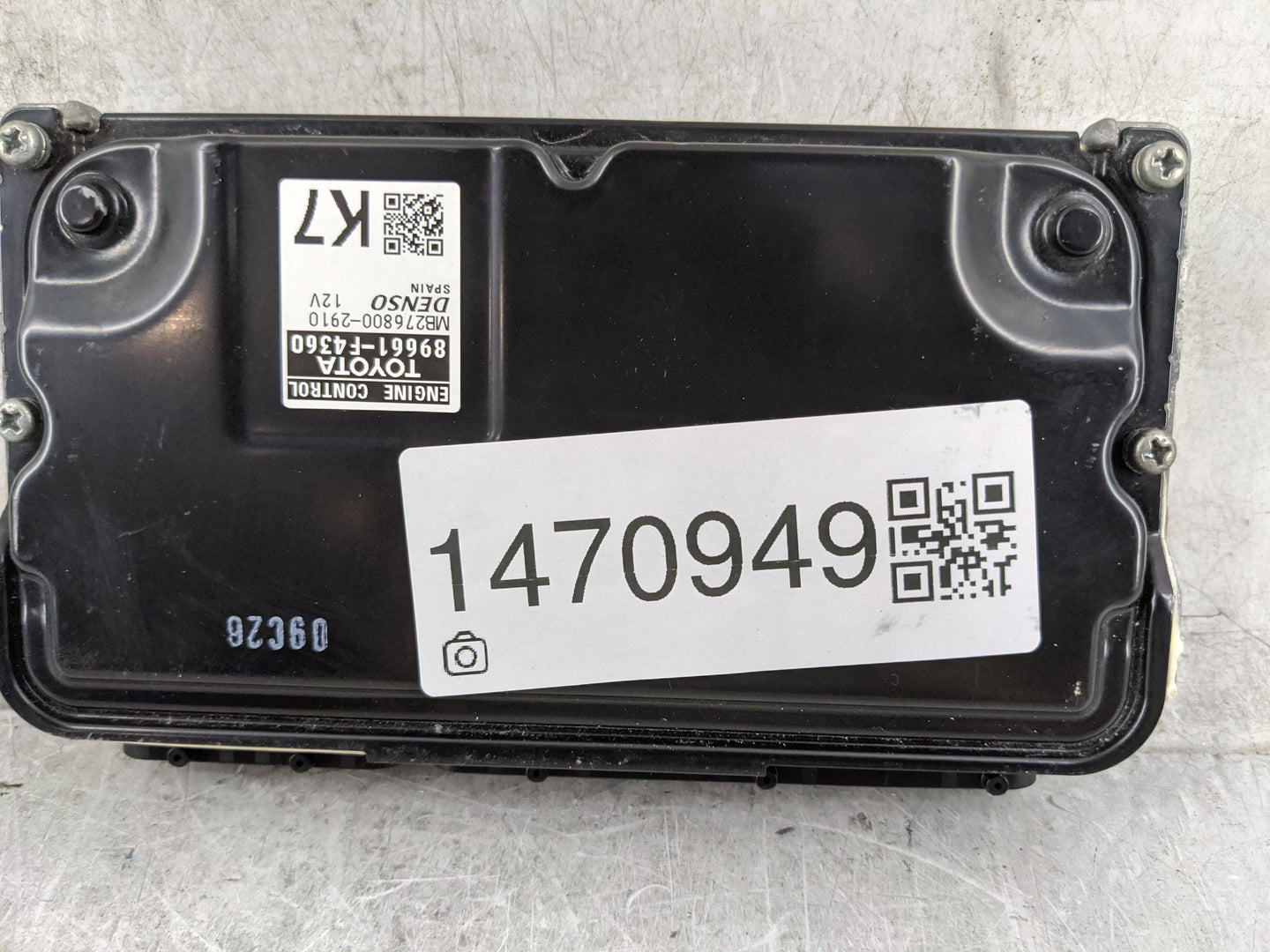 2020 Toyota Corolla PCM Engine Control Computer ECU ECM PCU OEM P/N:89661-F4360 MB276800-2910 Fits OEM Used Auto Parts - Oem