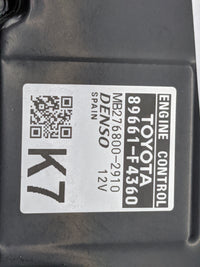 2020 Toyota Corolla PCM Engine Control Computer ECU ECM PCU OEM P/N:89661-F4360 MB276800-2910 Fits OEM Used Auto Parts - Oem