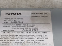 2020-2022 Toyota Highlander Radio AM FM Cd Player Receiver Replacement P/N:86140-0E680 139000-9740E101 Fits Fits 2020 2021 2