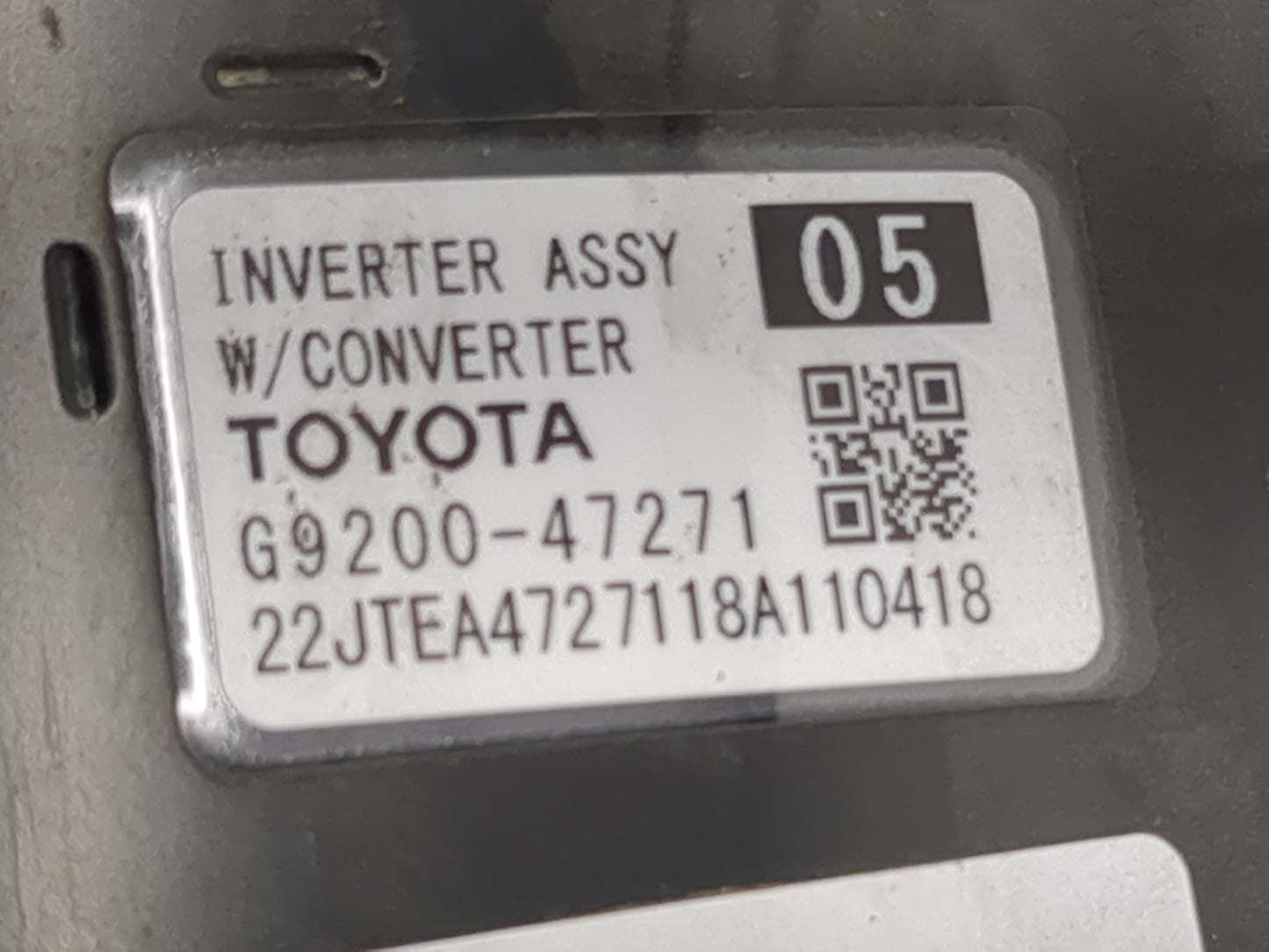 2017-2022 Toyota Prius Prime Hybrid DC Synergy Drive Power Inverter P/N:G9200-47271 G9200-47272 Fits OEM Used Auto Parts - O