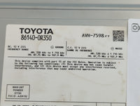 2020-2022 Toyota Rav4 Radio AM FM Cd Player Receiver Replacement P/N:86140-0R350 Fits Fits 2020 2021 2022 OEM Used Auto Part