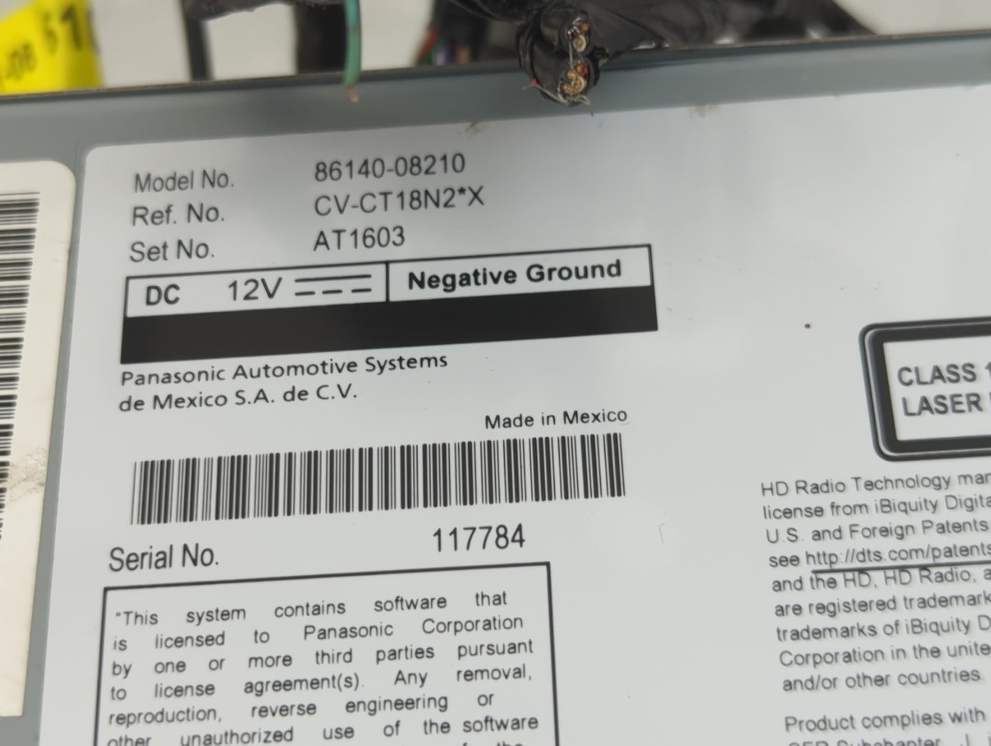 2019-2020 Toyota Sienna Radio AM FM Cd Player Receiver Replacement P/N:86140-08210 CV-CT18N2*X, 86140-08160 Fits Fits 2019 2