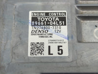 2020 Toyota Tacoma PCM Engine Control Computer ECU ECM PCU OEM P/N:89661-04L51 TN276800-7310 Fits OEM Used Auto Parts - Oemu
