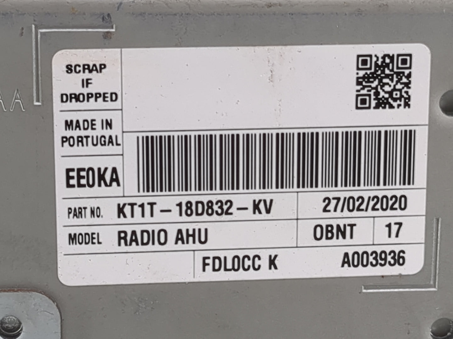 2020 Transit Connect Radio AM FM Cd Player Receiver Replacement P/N:KT1T-18D832-KV Fits OEM Used Auto Parts - Oemusedautopar