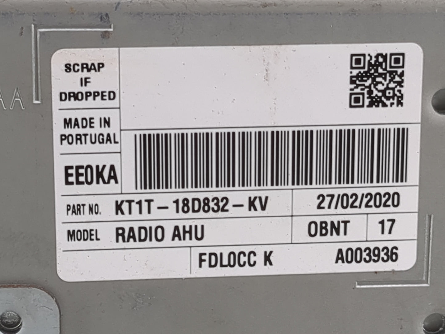 2020 Transit Connect Radio AM FM Cd Player Receiver Replacement P/N:KT1T-18D832-KV Fits OEM Used Auto Parts - Oemusedautopar