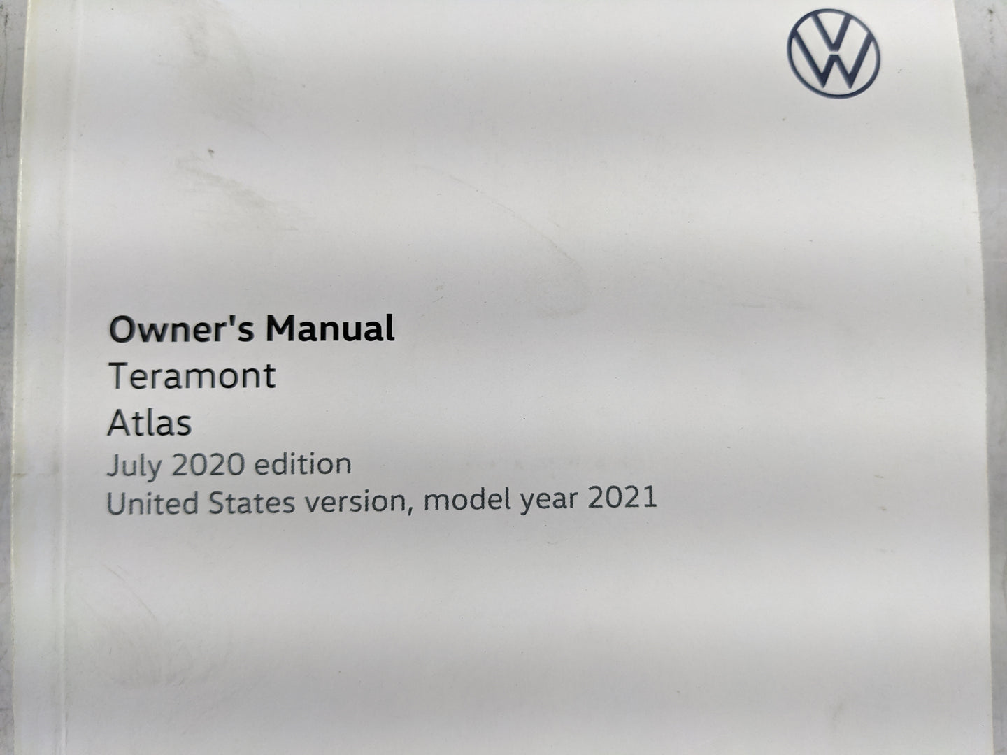 2020 Volkswagen Atlas Owners Manual Book Guide OEM Used Auto Parts - Oemusedautoparts1.com