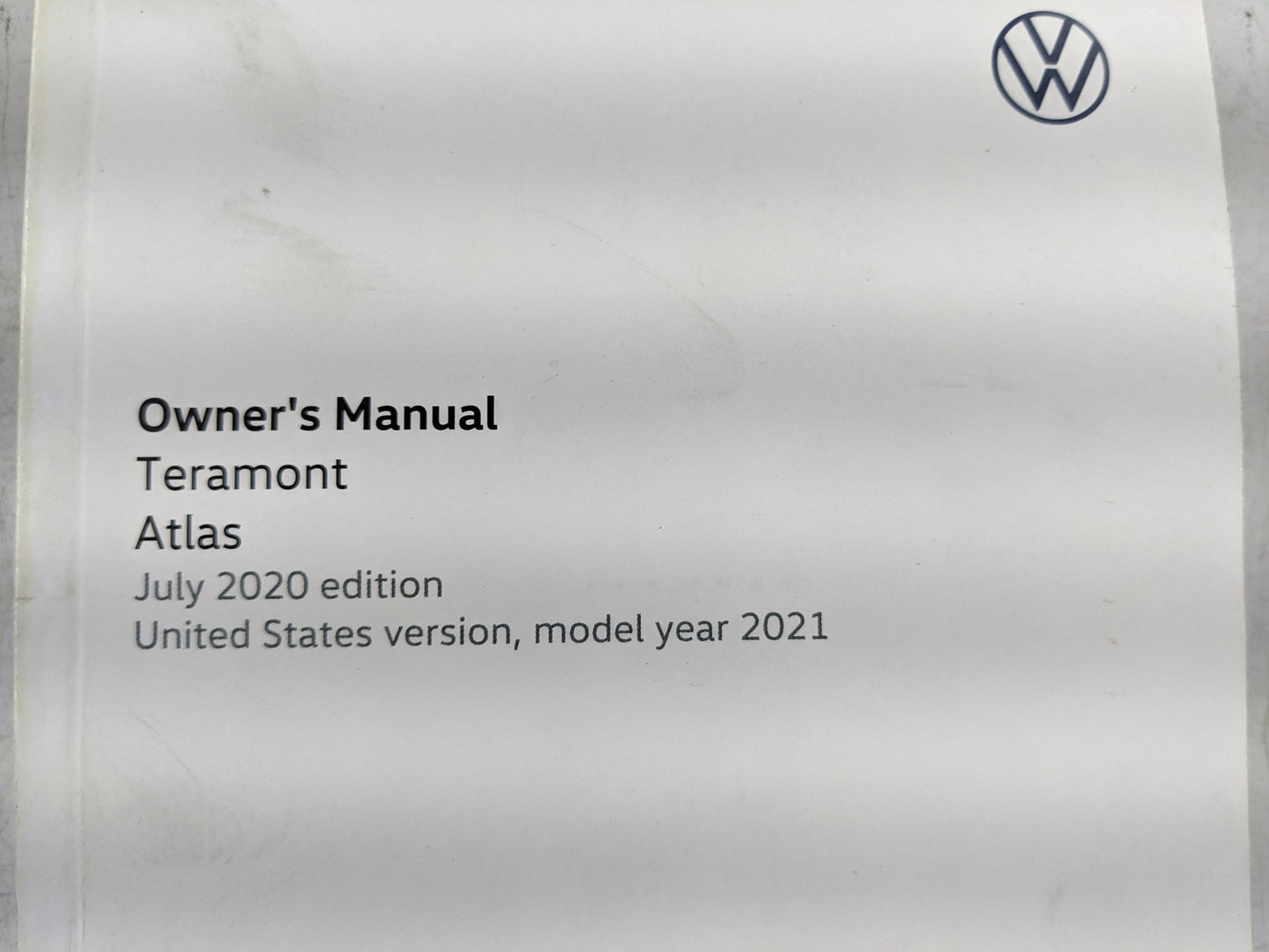2020 Volkswagen Atlas Owners Manual Book Guide OEM Used Auto Parts - Oemusedautoparts1.com