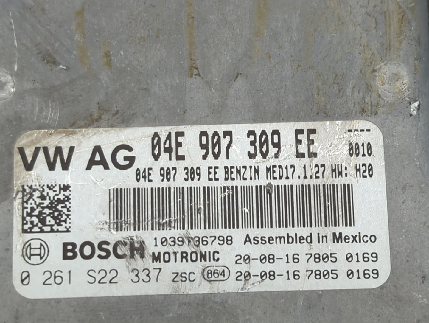 2019-2020 Volkswagen Jetta PCM Engine Control Computer ECU ECM PCU OEM P/N:04E907309EE 0261S22337 Fits Fits 2019 2020 OEM Us