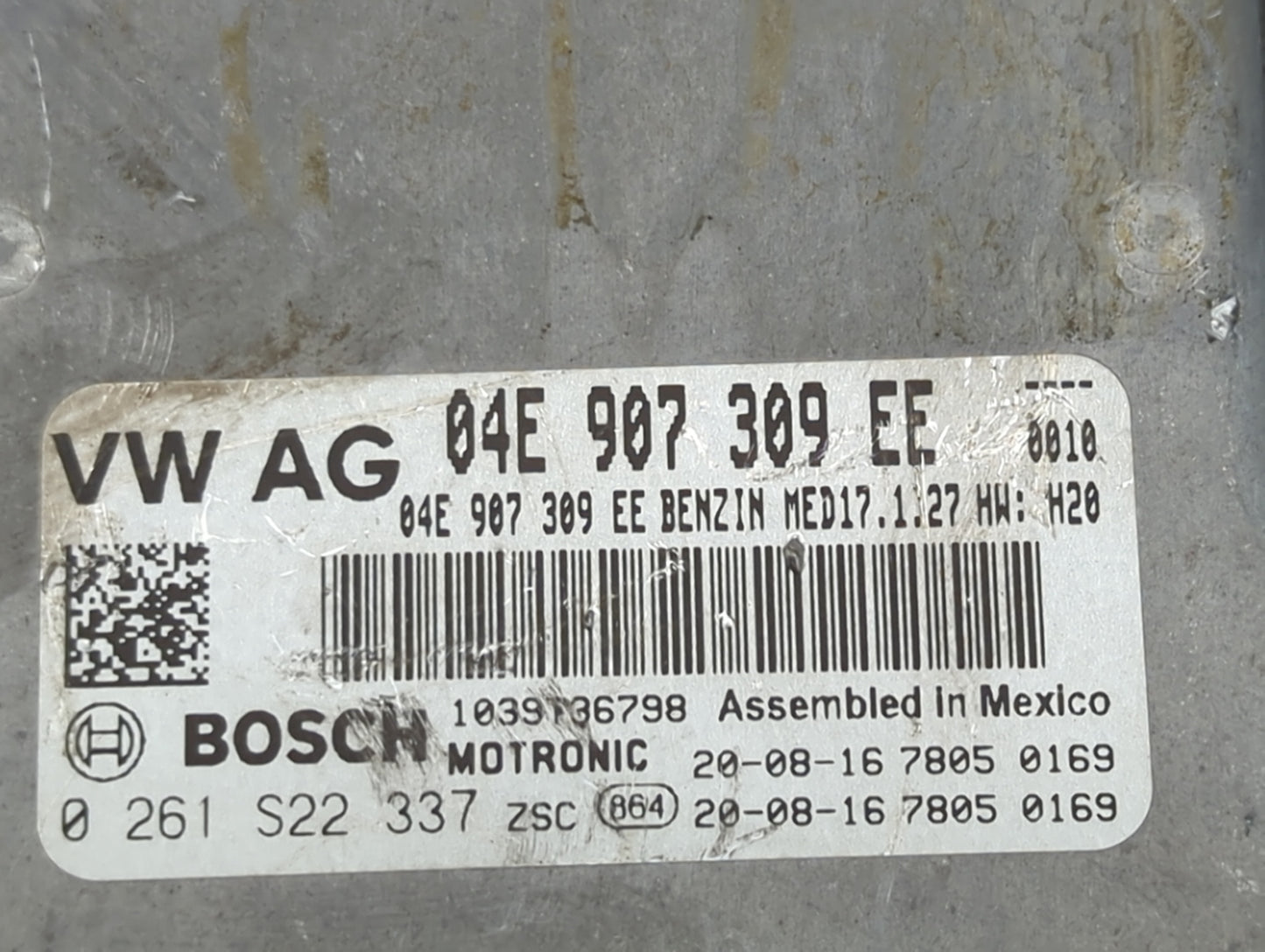 2019-2020 Volkswagen Jetta PCM Engine Control Computer ECU ECM PCU OEM P/N:04E907309EE 0261S22337 Fits Fits 2019 2020 OEM Us