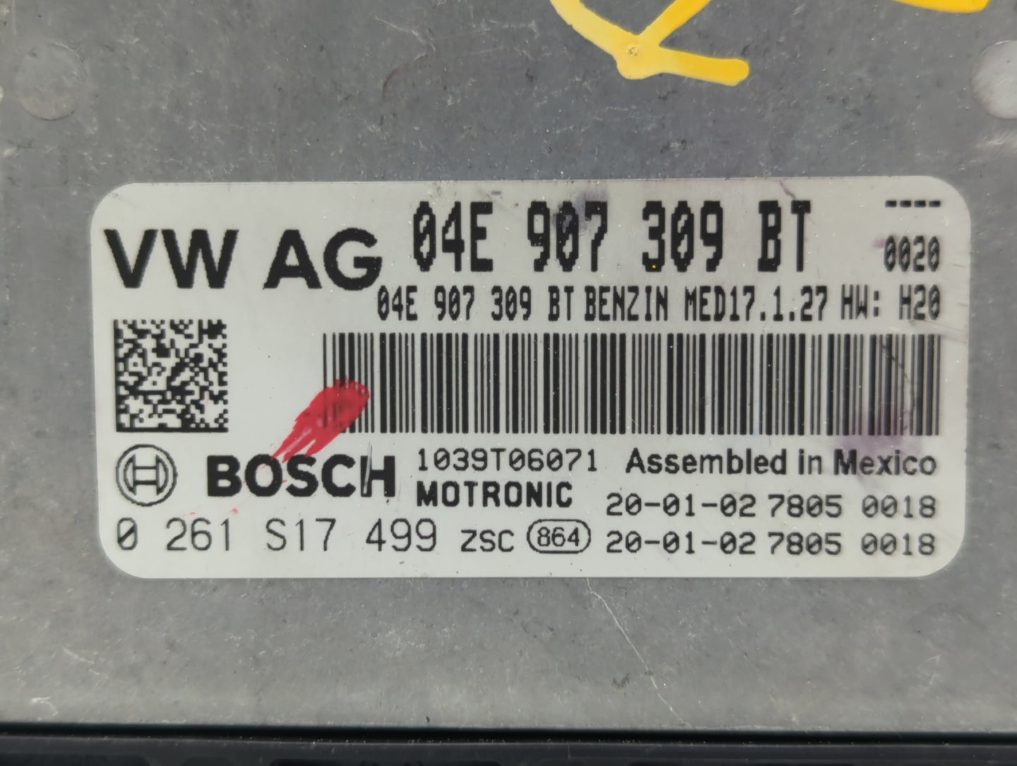 2019-2020 Volkswagen Jetta PCM Engine Control Computer ECU ECM PCU OEM P/N:04E 907 309 BT Fits Fits 2019 2020 OEM Used Auto 