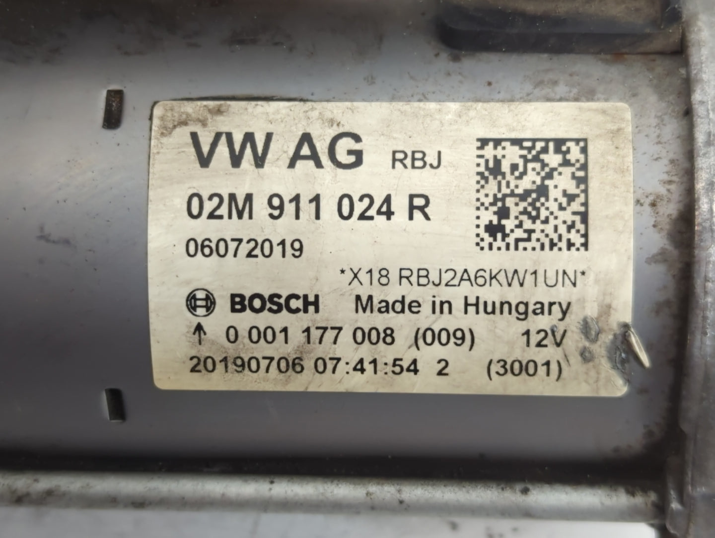 2014-2020 Volkswagen Passat Car Starter Motor Solenoid OEM P/N:28022017 02M 911 024 R Fits OEM Used Auto Parts - Oemusedauto