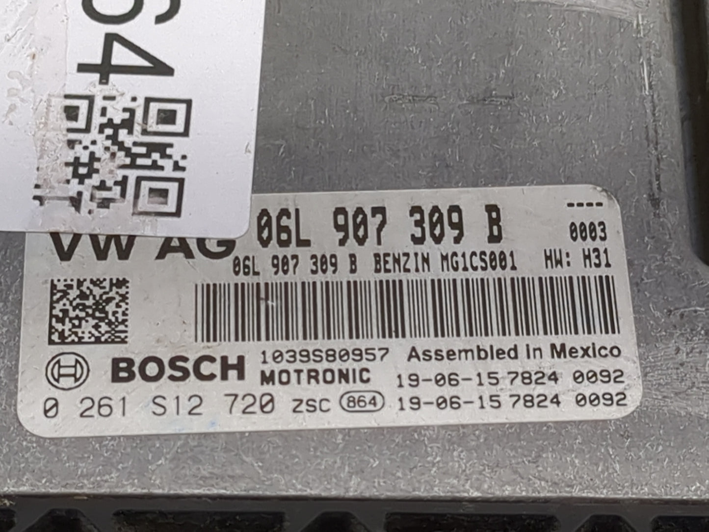 2018-2020 Volkswagen Tiguan PCM Engine Control Computer ECU ECM PCU OEM P/N:06L907309B 0261S12720 Fits Fits 2018 2019 2020 O