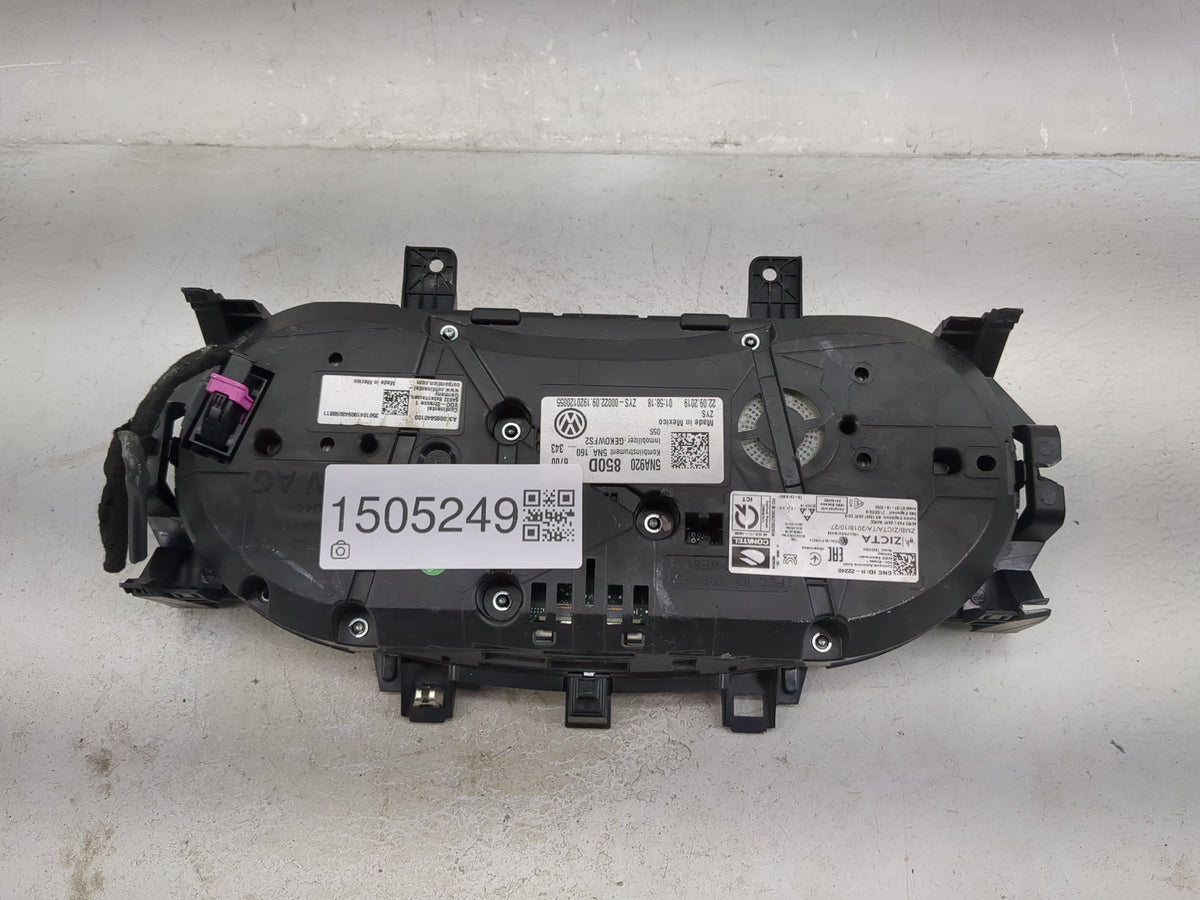 2020 Volkswagen Tiguan Instrument Cluster Speedometer Gauges P/N:5NA920850D Miles:55K Fits OEM Used Auto Parts - Oemusedauto