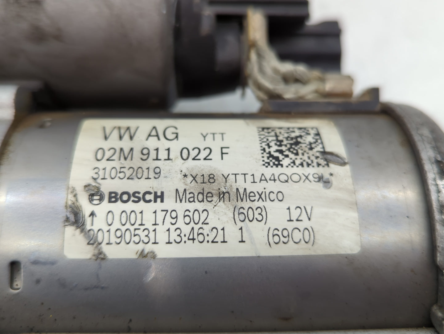 2018-2022 Volkswagen Tiguan Car Starter Motor Solenoid OEM P/N:02M 911 022 F Fits Fits 2018 2019 2020 2021 2022 OEM Used Aut