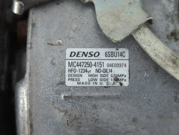 2019-2022 Acura Rdx Air Conditioning A/c Ac Compressor Oem