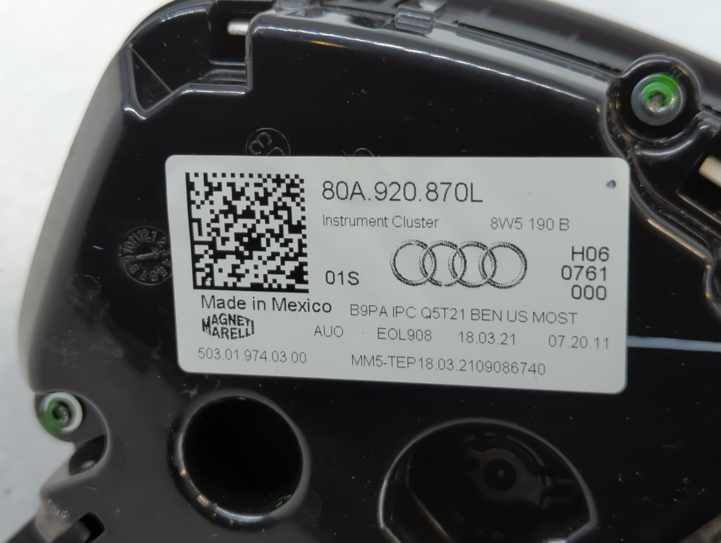 2021 Audi Q5 Instrument Cluster Speedometer Gauges P/N:80A920870L Fits OEM Used Auto Parts - Oemusedautoparts1.com