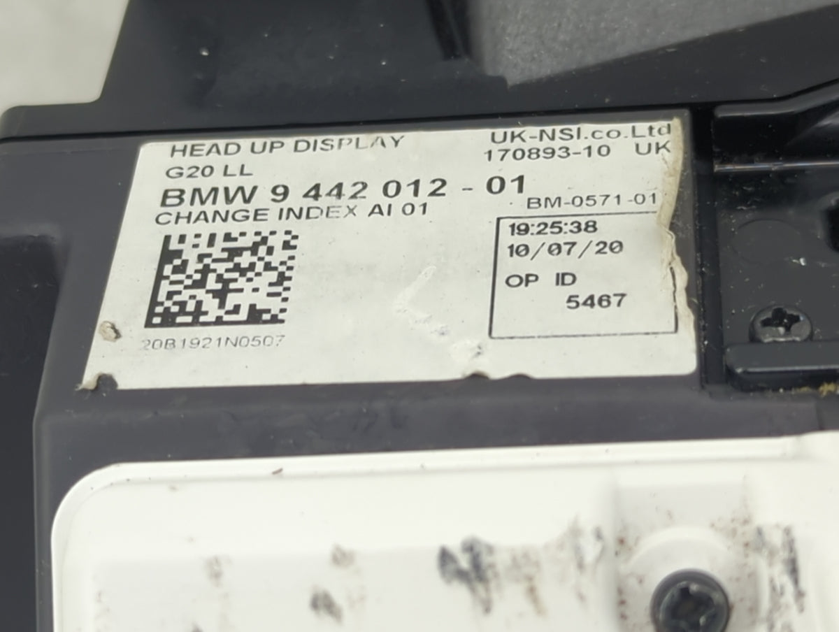 2019-2021 Bmw 330i Dash Dashboard Heads Up Display Hud Oem 1453096 - Oemusedautoparts1.com