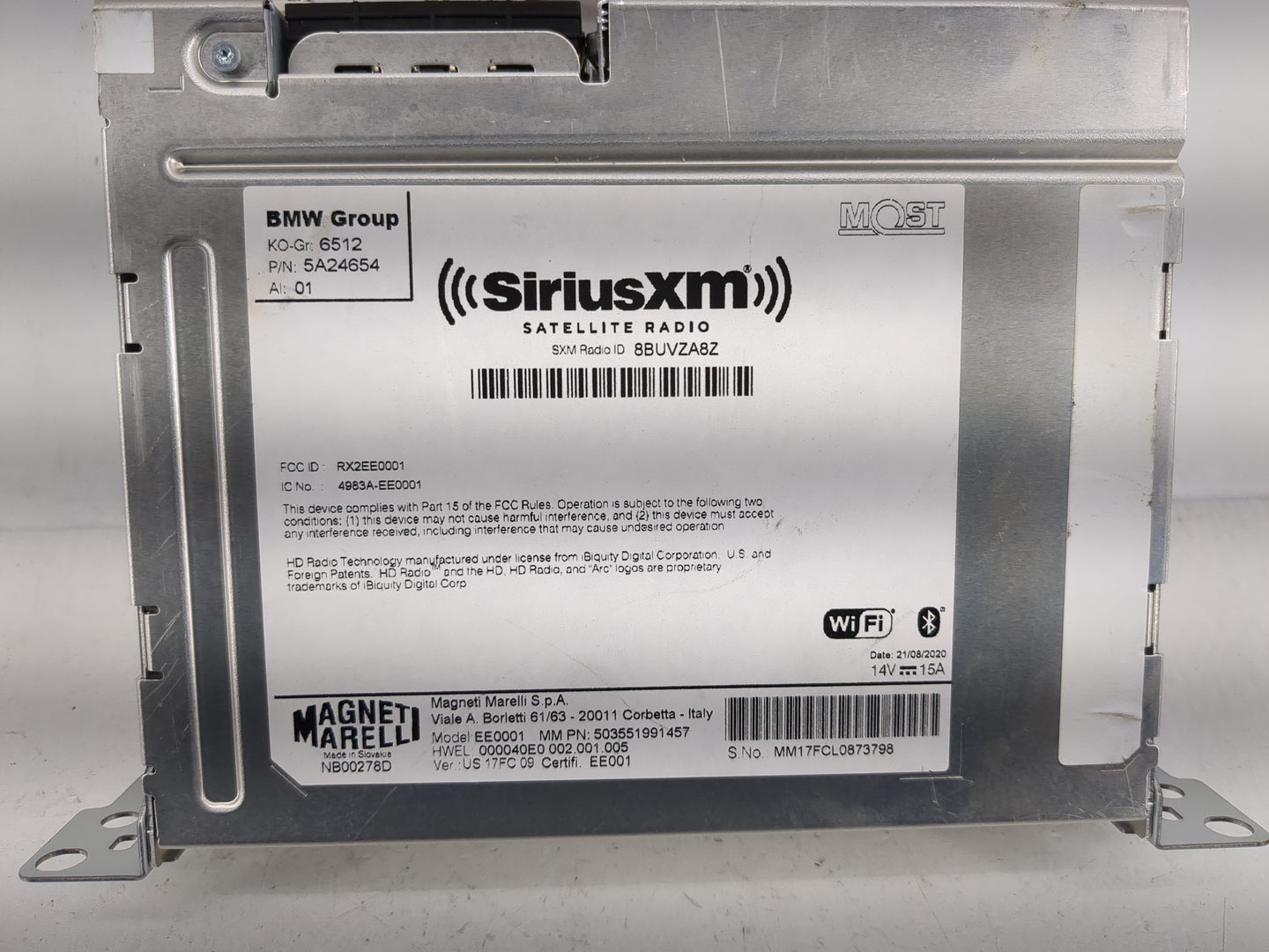 2018-2021 Bmw X3 Radio AM FM Cd Player Receiver Replacement P/N:5A24654 Fits Fits 2016 2017 2018 2019 2020 2021 OEM Used Aut