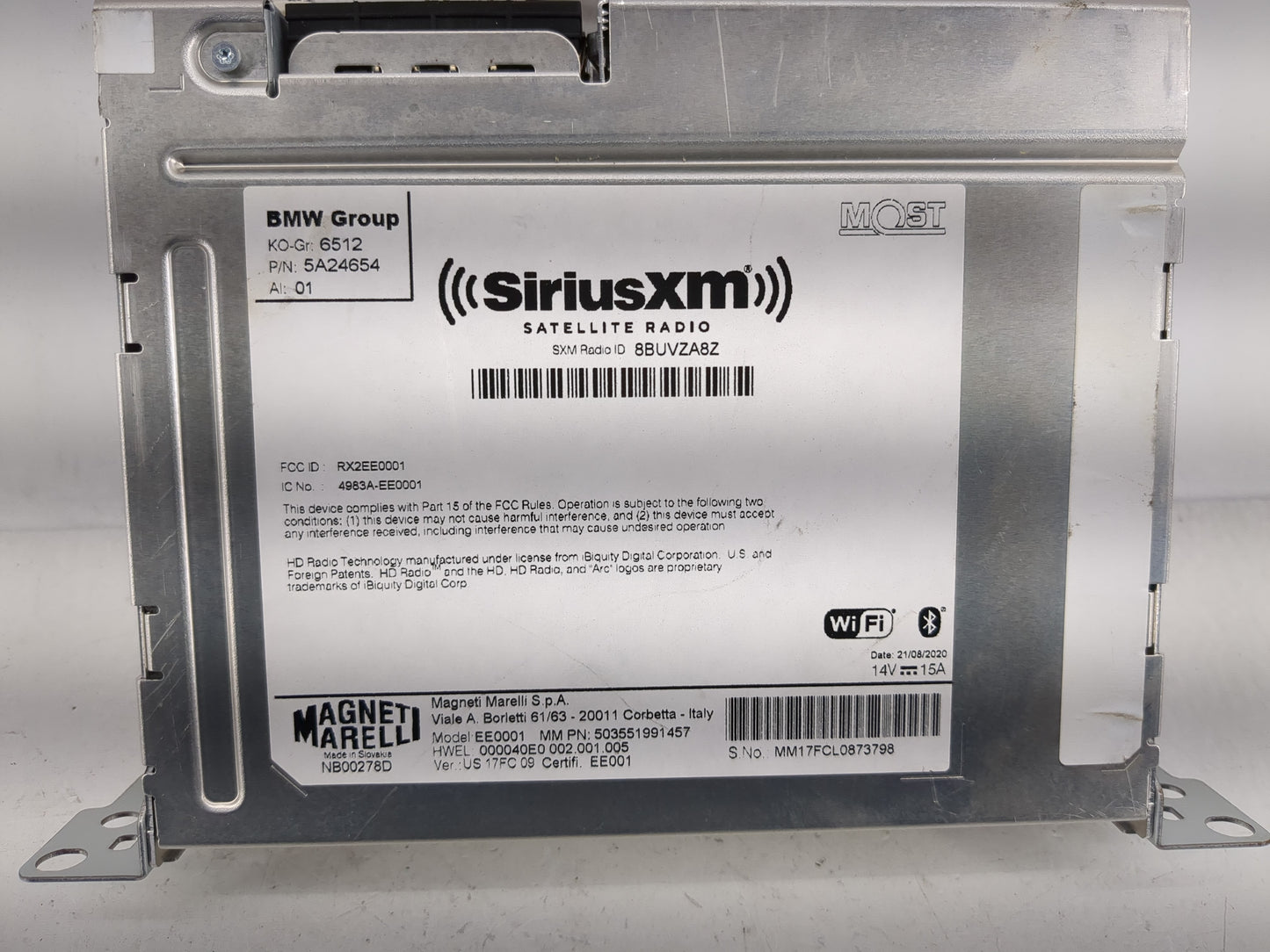 2018-2021 Bmw X3 Radio AM FM Cd Player Receiver Replacement P/N:5A24654 Fits Fits 2016 2017 2018 2019 2020 2021 OEM Used Aut