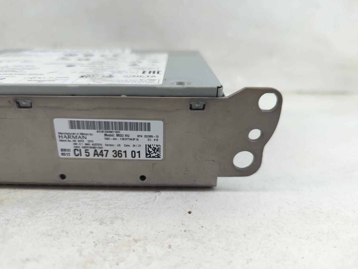2018-2021 Bmw X3 Radio AM FM Cd Player Receiver Replacement P/N:CI5A4736101 HBB316, MGUHU Fits Fits 2016 2017 2018 2019 2020