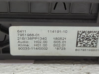 2018-2021 Bmw X3 Climate Control Module Temperature AC/Heater Replacement P/N:114191-10 7951988-01 Fits Fits 2018 2019 2020 