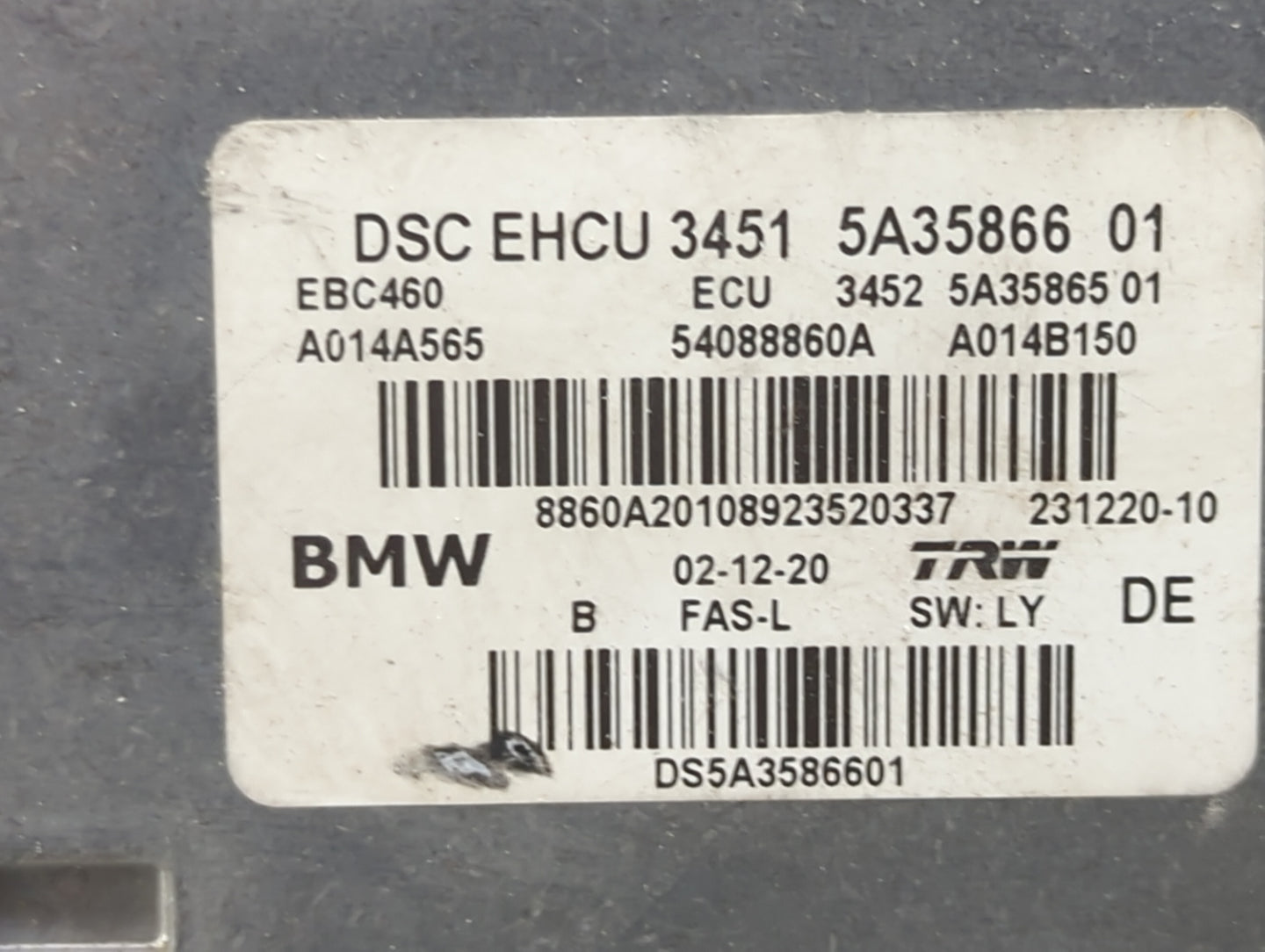 2021 Bmw X3 ABS Pump Control Module Replacement P/N:5A35866 01 5A35865 01, 54088860A, A014A565, A014B150, EBC460 Fits OEM Us