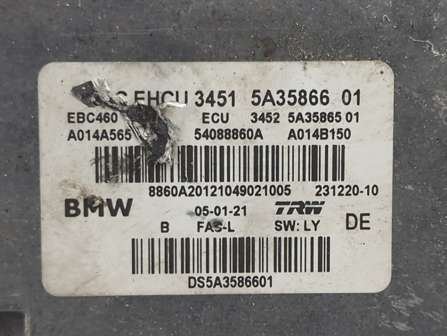 2018-2021 Bmw X3 ABS Pump Control Module Replacement P/N:5A35866 Fits Fits 2016 2017 2018 2019 2020 2021 OEM Used Auto Parts