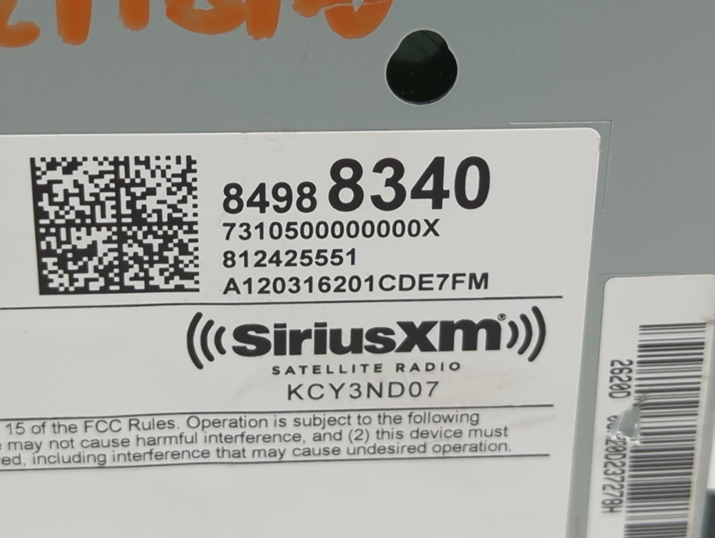 2021 Buick Encore Radio AM FM Cd Player Receiver Replacement P/N:84988340 Fits OEM Used Auto Parts - Oemusedautoparts1.com