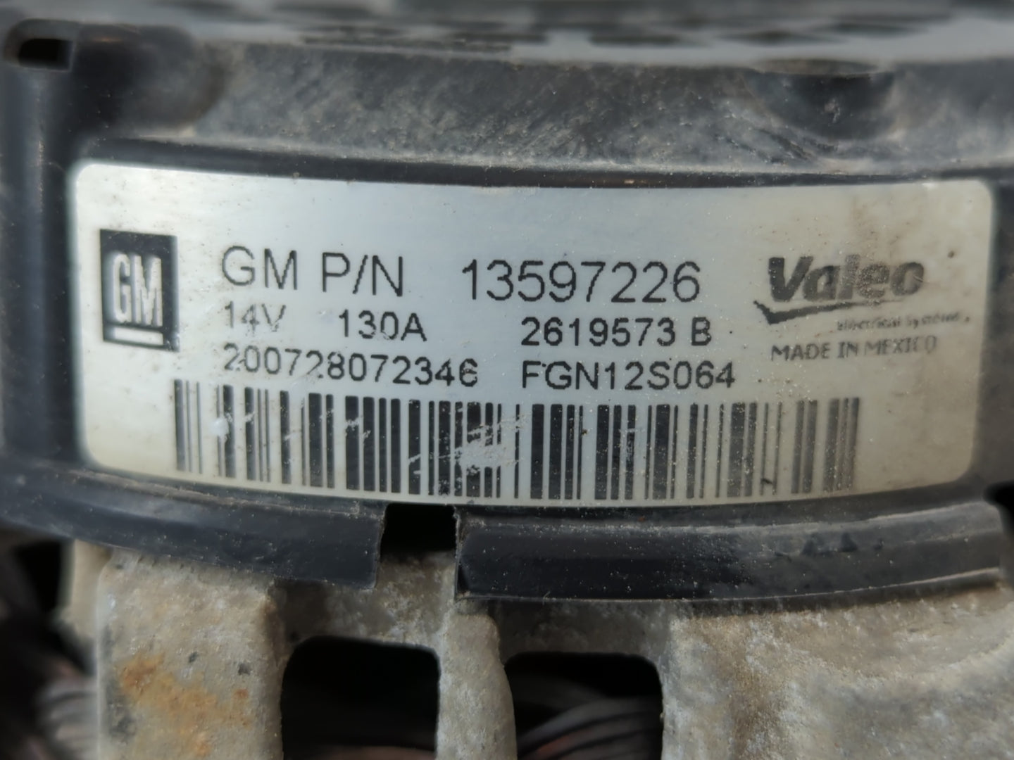 2013-2021 Buick Encore Alternator Replacement Generator Charging Assembly Engine OEM P/N:13597226 Fits OEM Used Auto Parts -