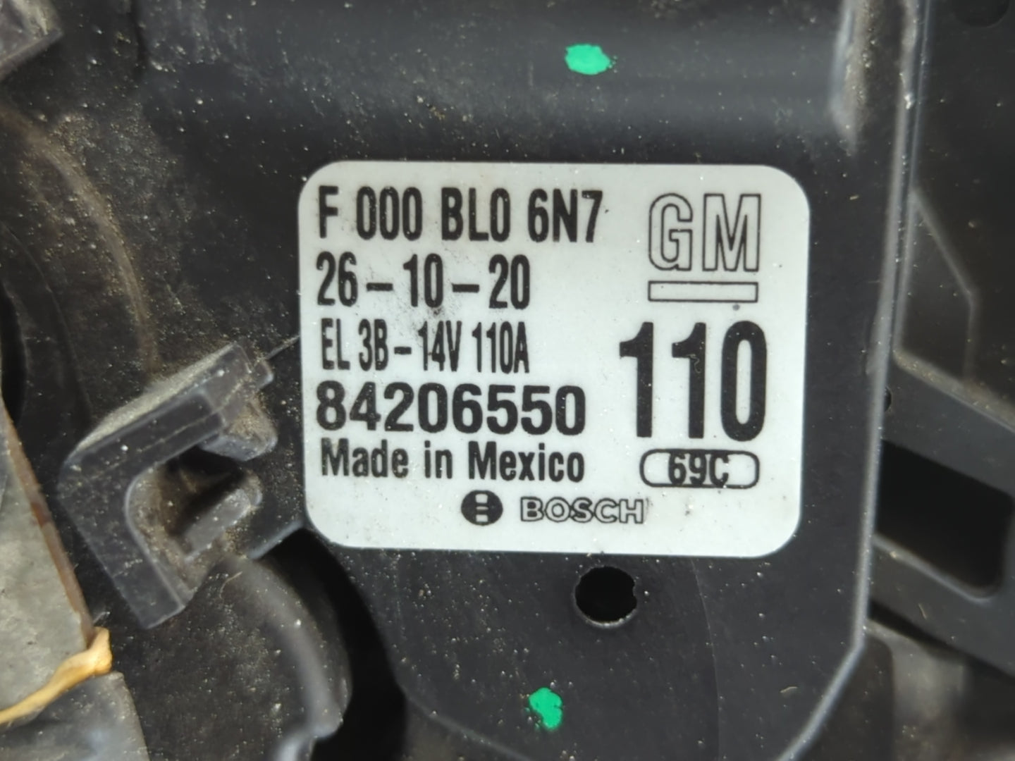 2017-2021 Chevrolet Express 2500 Alternator Replacement Generator Charging Assembly Engine OEM P/N:84206550 F 000 BL0 6N7 Fi