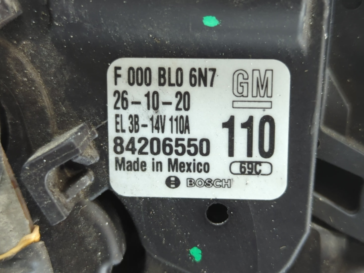 2017-2021 Chevrolet Express 2500 Alternator Replacement Generator Charging Assembly Engine OEM P/N:84206550 F 000 BL0 6N7 Fi