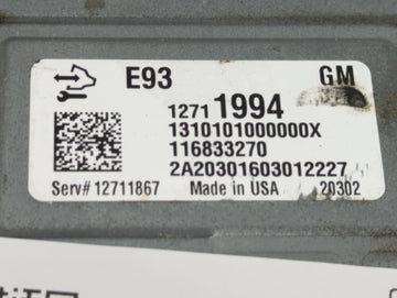 2021 Chevrolet Express 3500 PCM Engine Control Computer ECU ECM PCU OEM P/N:12711994 Fits Fits 2020 2022 OEM Used Auto Parts