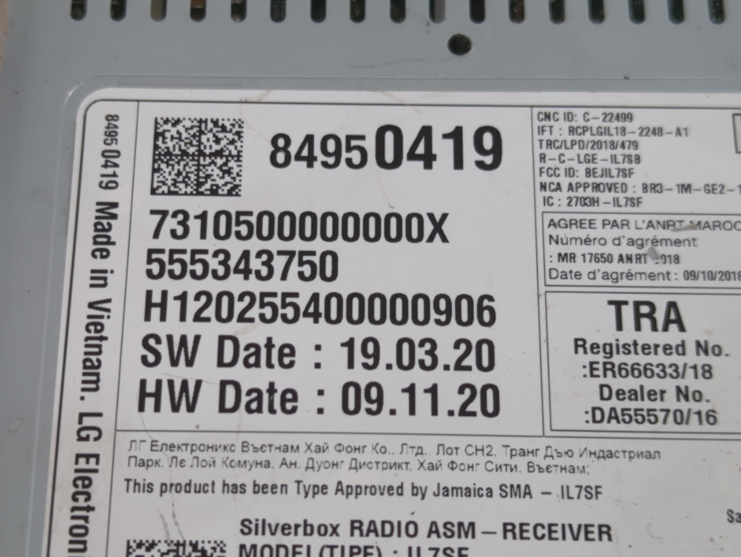 2019-2021 Chevrolet Malibu Radio AM FM Cd Player Receiver Replacement P/N:84950419 Fits Fits 2019 2020 2021 OEM Used Auto Pa