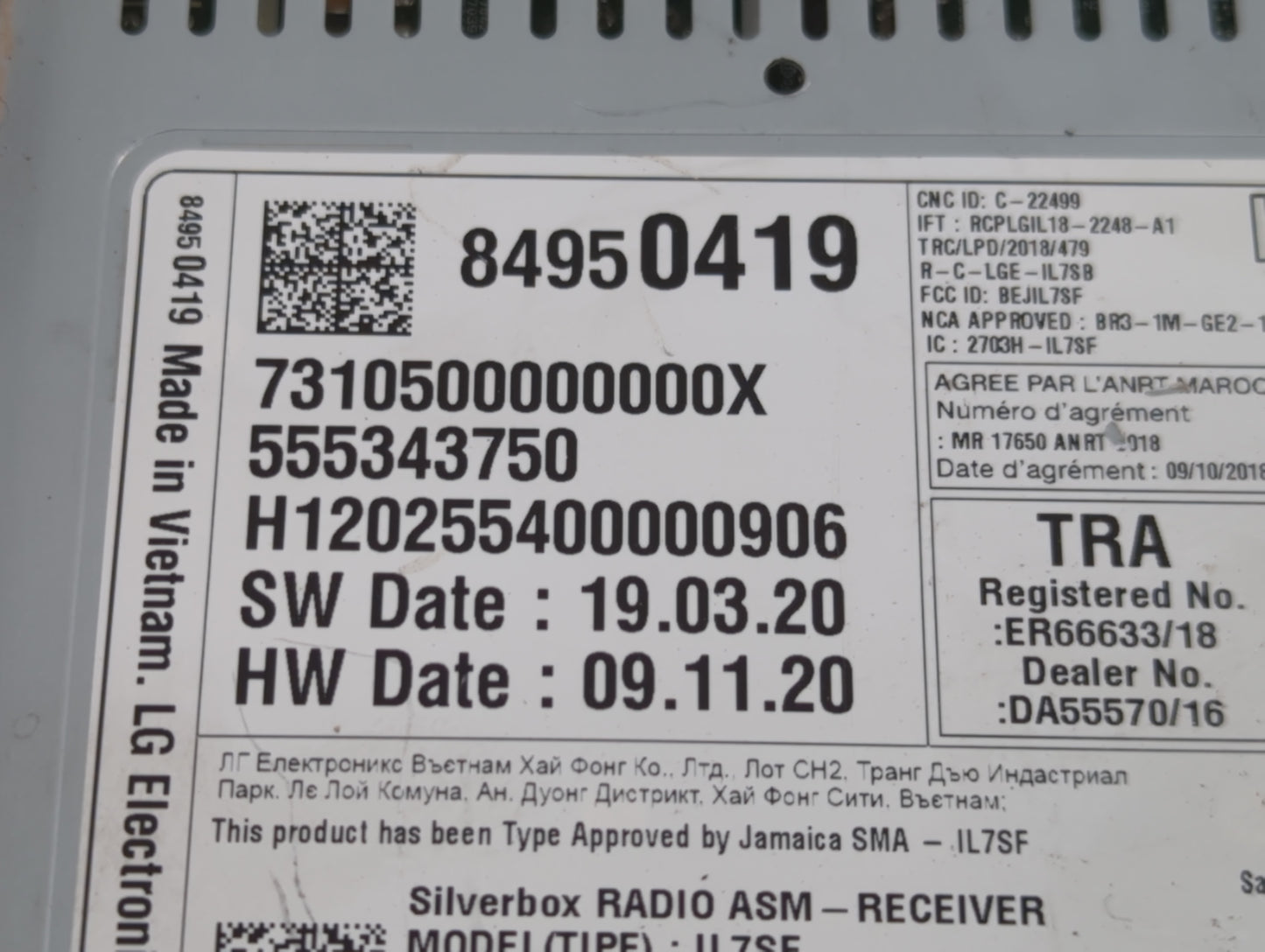 2019-2021 Chevrolet Malibu Radio AM FM Cd Player Receiver Replacement P/N:84950419 Fits Fits 2019 2020 2021 OEM Used Auto Pa