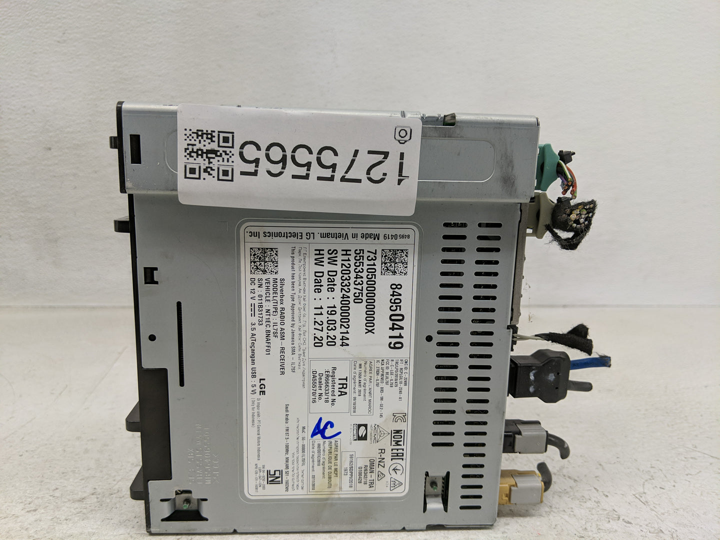 2019-2021 Chevrolet Malibu Radio AM FM Cd Player Receiver Replacement P/N:84950419 Fits Fits 2019 2020 2021 2022 OEM Used Au