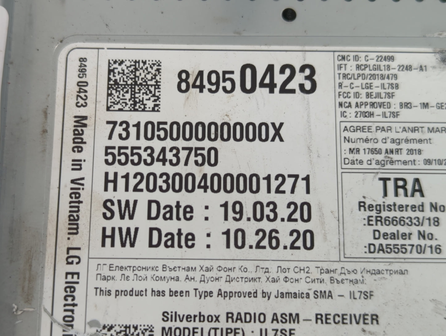 2019-2021 Chevrolet Malibu Radio AM FM Cd Player Receiver Replacement P/N:84950423 Fits Fits 2019 2020 2021 OEM Used Auto Pa