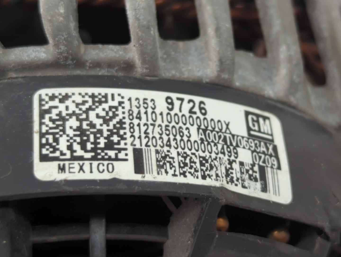 2019-2022 Chevrolet Silverado 1500 Alternator Replacement Generator Charging Assembly Engine OEM P/N:13539726 Fits OEM Used 