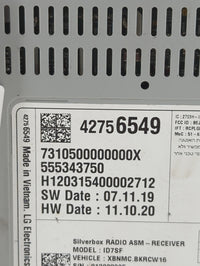 2020-2022 Chevrolet Spark Radio AM FM Cd Player Receiver Replacement P/N:42756549 555343750, ID7SF Fits Fits 2020 2021 2022 