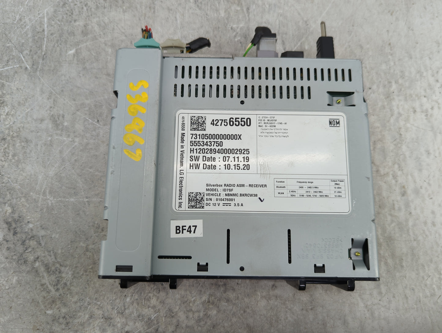 2020-2022 Chevrolet Spark Radio AM FM Cd Player Receiver Replacement P/N:42756550 7310500000000X Fits Fits 2020 2021 2022 OE