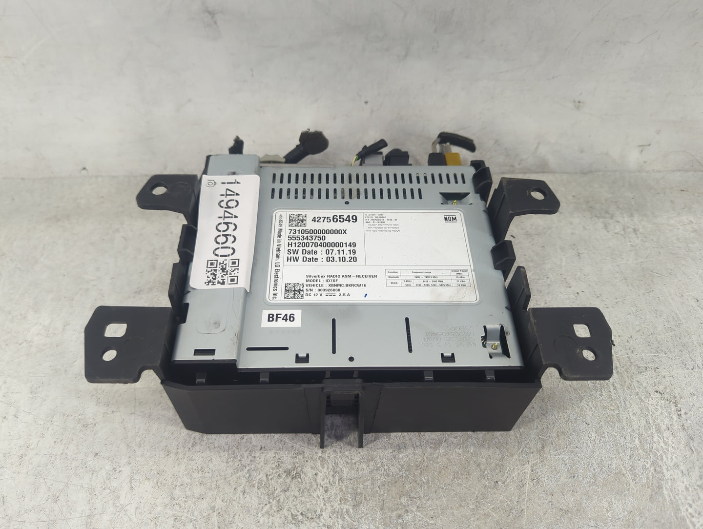 2020-2022 Chevrolet Spark Radio AM FM Cd Player Receiver Replacement P/N:42756549 7310500000000X Fits Fits 2020 2021 2022 OE