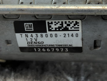2018-2022 Chevrolet Traverse Car Starter Motor Solenoid OEM P/N:TN438000-2140 Fits Fits 2016 2017 2018 2019 2020 2021 2022 OEM Used Auto Parts